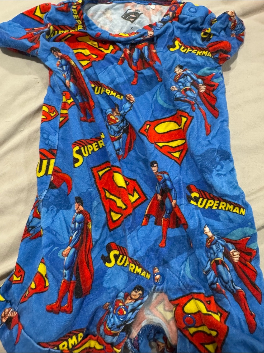 Superman Graphic Blue Kids One-Piece Bodysuit